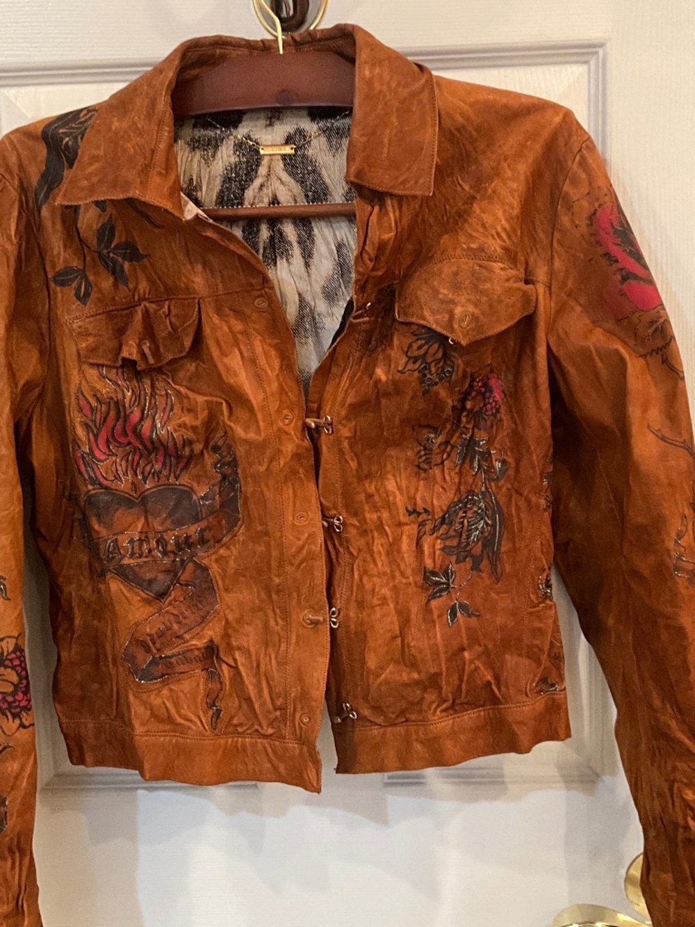 Roberto Cavalli Leather Jacket Sz.L